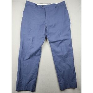 Jos. A. Bank 1905 Dress Pants Mens 40x29 Blue Stretch Wool Flat Front Chino